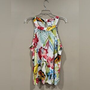 C&C California Sleeveless Tropical Top Size 1X NWT